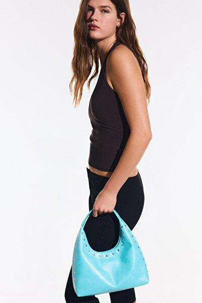 Bershka Suni deri zımbalı büzgülü çanta