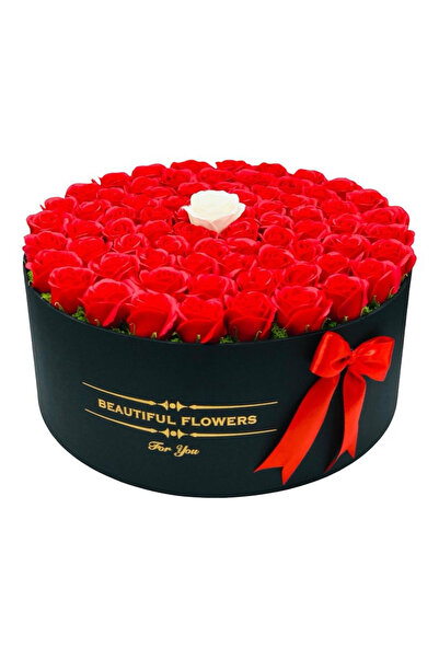 Eventissimi Box with 76 red and white roses for gift