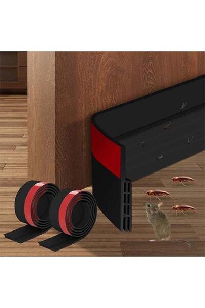 Arabest 2 Pack Door Stopper, Home Essentials, Weather Stripping Door Seal, Black