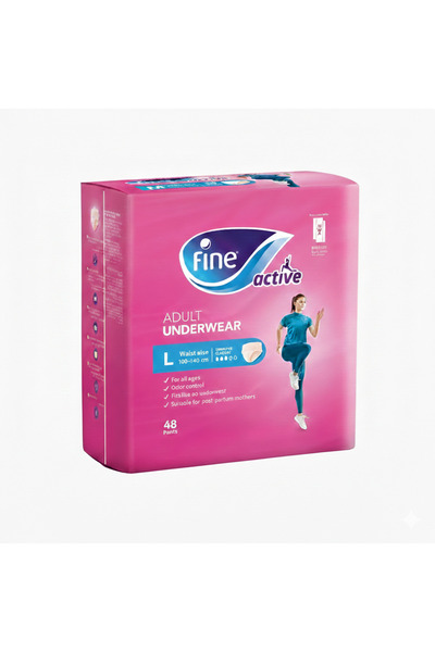 FINE حفاضات كير للكبار، حفاضات رياضية سهلة الارتداء (مقاس كبير) 48 قطعة