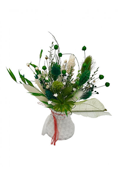 Eventissimi Aranjament floral, 15 cm, plante criogenate & uscate, vas ceramic...