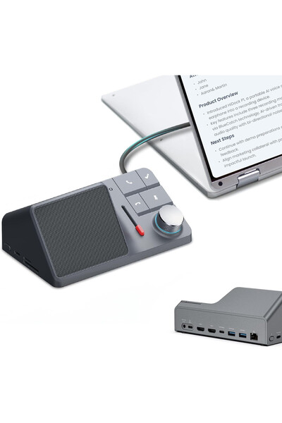HiDock 11-in-1 USB-C 3.2, USB-A Docking Station with AI Voice Recorder, Dual ...