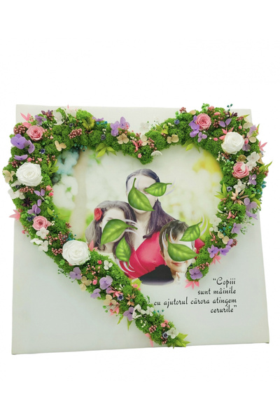 Eventissimi Aranjament floral, 40 cm, licheni stabilizați, plante criogenate ...