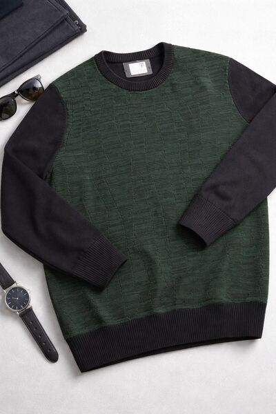 Tony Montana BİSİKLET YAKA DOKULU TRİKO KAZAK T1310