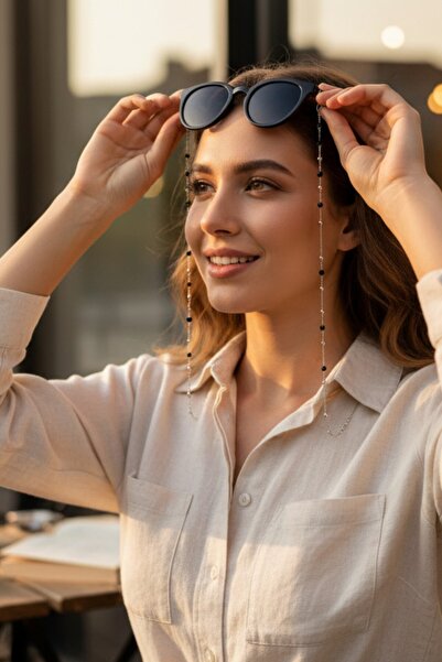 SAVETTE Glasses Chain with Black Stones, Special Design Gift Accessory, Glass...