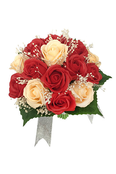 Eventissimi Flower Bouquet - 17 Roses, Red/Salmon