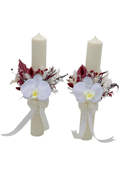 Eventissimi White and black honeycomb candle set for wedding with real touch ...