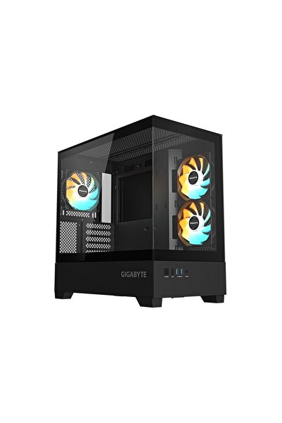 Gigabyte C201 PANORAMIC 3xARGB Fanlı Temperli Camlı m-ATX Siyah Gaming Kasa-GB-C201P
