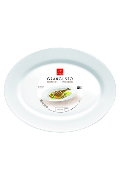 BORMIOLI Grangusto oval fish platter, opal, 35 x 27 cm, White