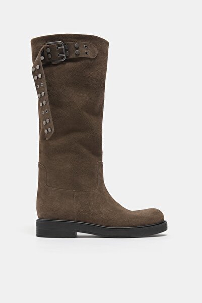 Pull & Bear Tokalı deri uzun çizme