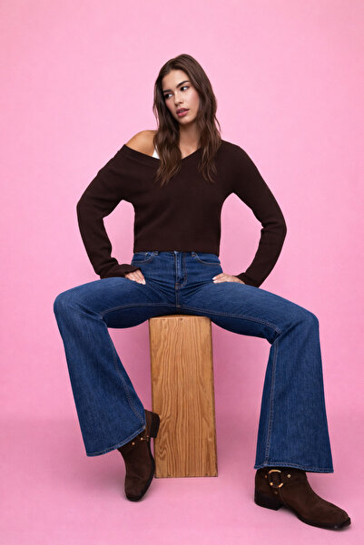 HAKKE Paça Kesik İspanyol Paça Jean PANTOLON