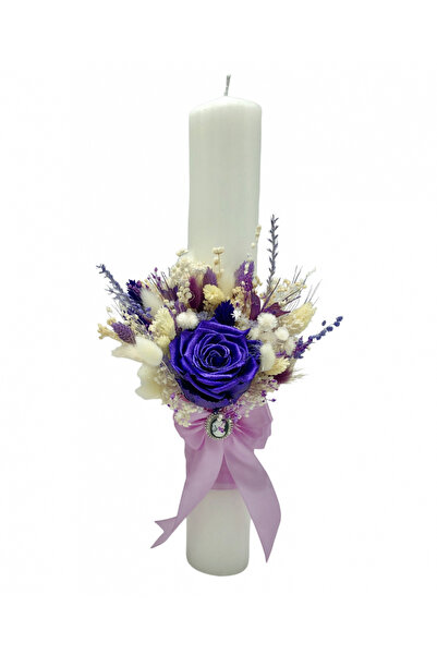 Eventissimi Lumanare cununie nunta sau botez cu trandafir criogenat si plante...