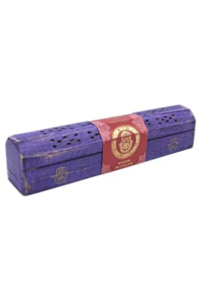 OEM Wooden Support for Cones and Sticks, Purple Box Hand of Fatima, 30 x 8 cm
