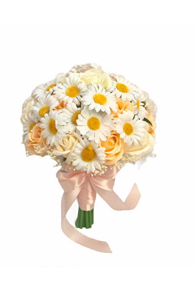 Eventissimi Flower Bouquet - Roses and Daisies, White/Salmon