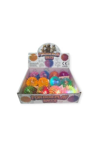 Erka Olgun Toys كرة الحيوانات الأليفة المضيئة ذات الأشواك مع حامل 12 قطعة