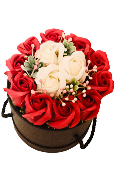 Eventissimi Floral Arrangement - Soap Roses, Red/Beige, gift box