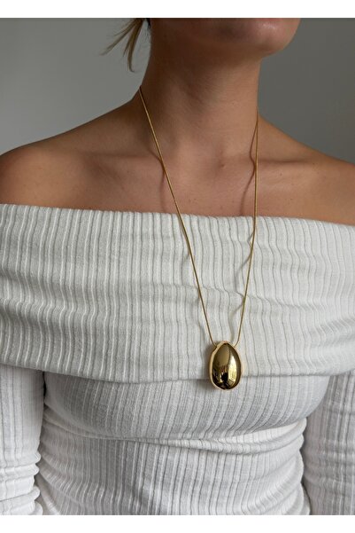 KİLİGİSTANBUL قلادة ذهبية اللون بتصميم قطرة كبيرة