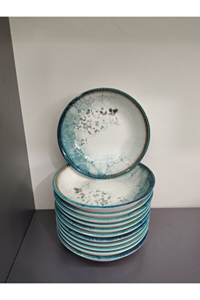 Güral Porcelain Marble Pattern 12 Pieces 14 cm (Small) Snack Bowl, Breakfast ...
