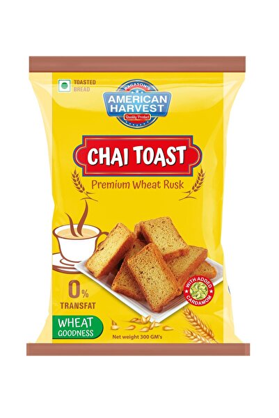 American Harvest Chai Toast Premium Wheat Rusk with Added Cardamom 300g | Cru...
