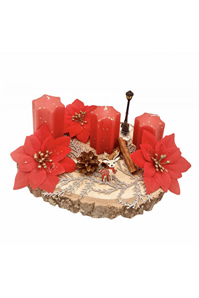 Eventissimi Wedding/christening candle – 16 cm, natural wax, red