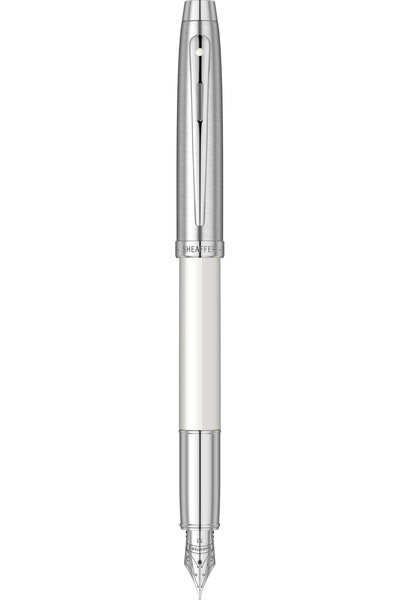Sheaffer Glossy White & Brushed Chrome NT Fountain Pen