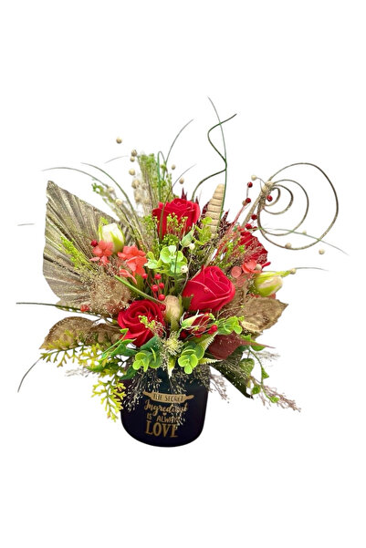 Eventissimi Aranjament floral elegant cu trandafiri sapun hortensie stabiliza...