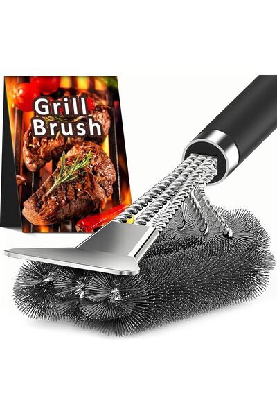 Generic Grill Brush, BBQ Cleaning Brush with Scraper and Stainless Steel Bris...