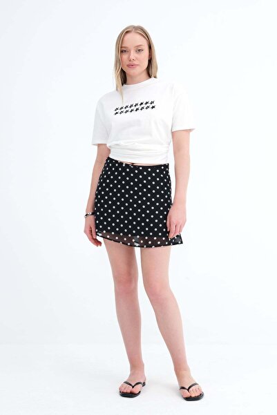 Addax Polka Dot Mini Skirt E17588