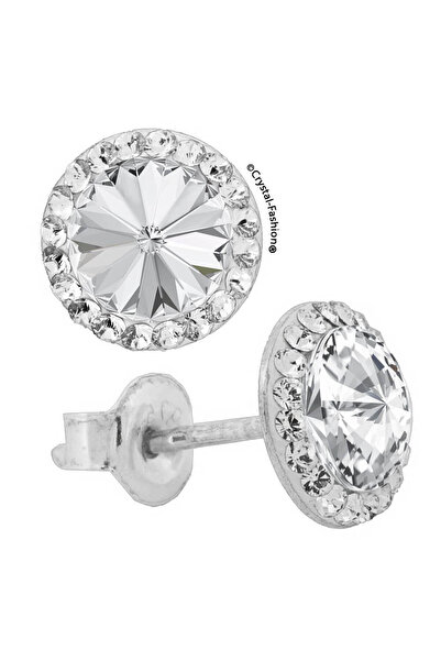 Crystal-Fashion® Silver Earrings with Small Crystals