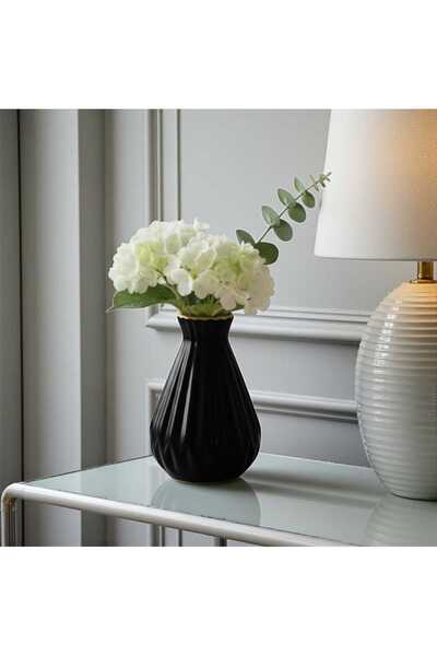 Carmen Soft Vază mică din ceramică cu margini zimțate, albastru închis