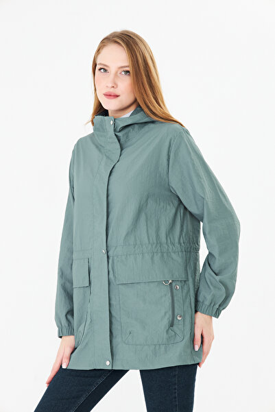 PIQUE Pelenă de ploaie pentru femei, cu talie ajustabilă și glugă