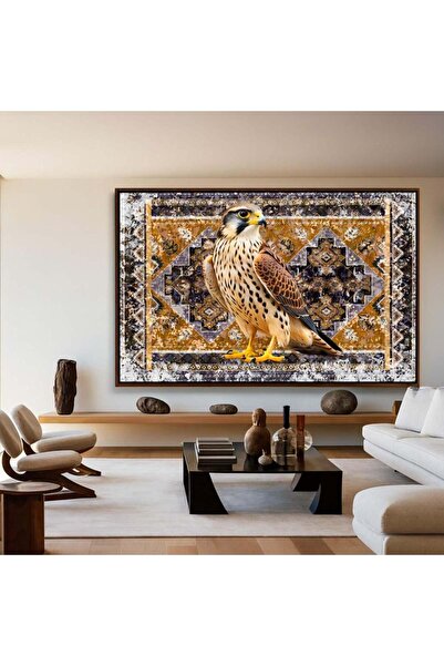 Marktna A canvas painting with a traditional art design and a hollow wooden f...