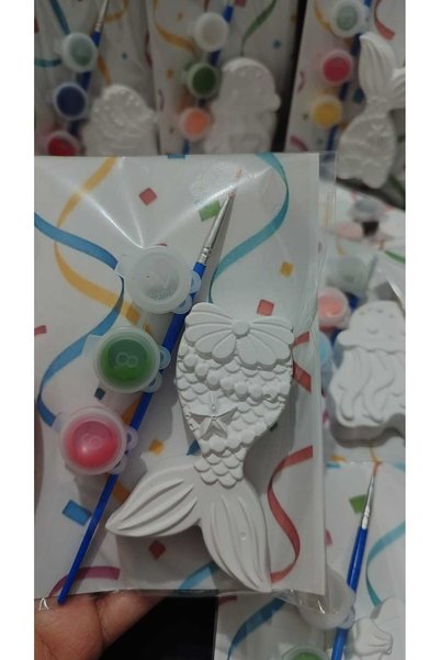 STELLA CANDLE WORKSHOP Taş Boyama Seti, Deniz Kızı Konsept, Kendin Yap, DIY, Hediyelik, Etkinlik, 15 Adet