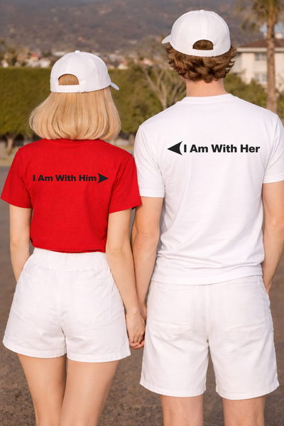 LORVEX February 14 Couple Combination T-Shirt Valentine's Day 2-Pack Price T-...