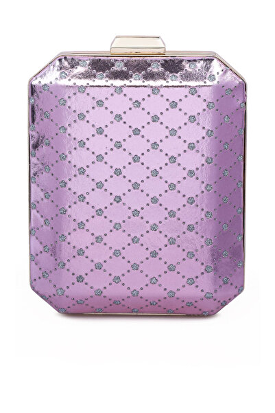 london Rag Women Pink Metallic Cut Out Clutch Bag