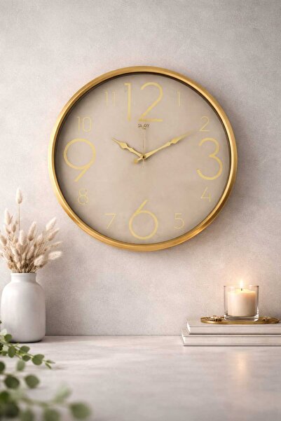 Galaxy Exculusive Dekoratif Duvar Saati Gold 50 Cm