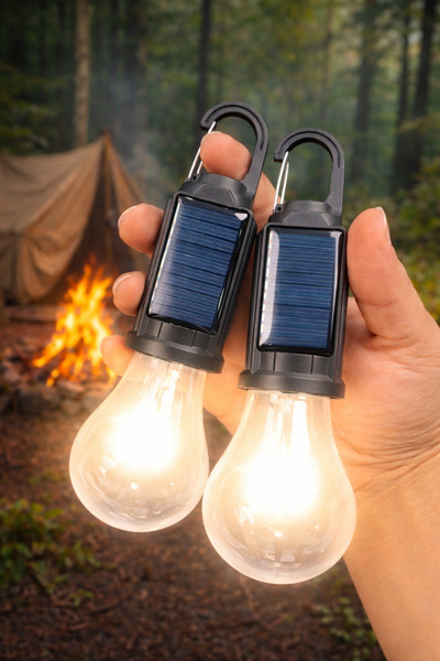 ACIOĞLU PARAKENDE Güneş Enerjili Kamp Lambası Ampüllü – Solar Şarjlı, Askılı ...