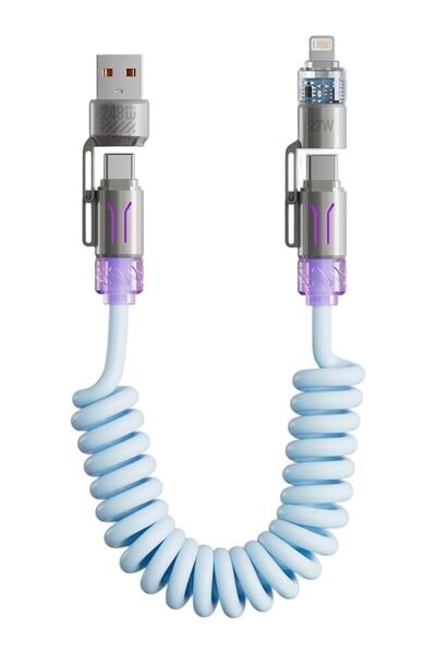 The Bros erorex 240W 4-in-1 Retractable Coiled USB C Charging Cable, Multi-Po...