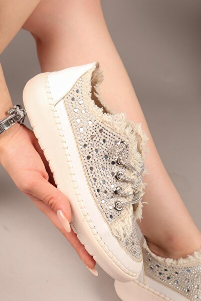 WHİTE LİNE Γυναικεία παπούτσια Aria 2410 Stoned Denim Sneaker