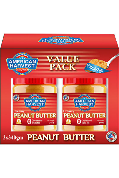 American Harvest زبدة الفول السوداني الكريمية الكلاسيكية، عبوة من قطعتين، وزن...