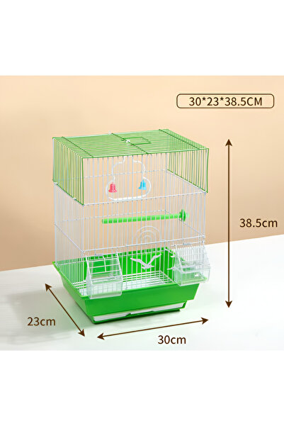 GÖKMER PET Kuş Kafesi Metal GOKMER A105 30x23x38 cm – Çift Kapılı, Çift Yemli...