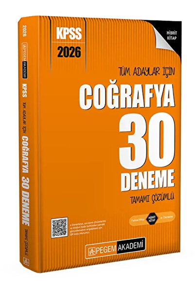 Pegem Akademi Yayıncılık 2026 KPSS Tüm Adaylar İçin Coğrafya 30 Deneme Tamamı...
