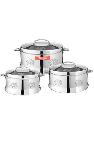 Esteelo Premium stainless steel food storage set ✨ 3 pieces (3 – 4 – 6 liters...