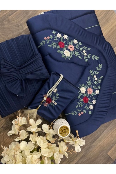 ELEEN EST طقم ملكي صلاة يتكون من سجادة مبطنة ومطرزة، وشرشف صلاة مكسّر، وحقيبة...