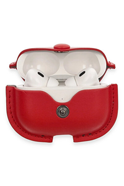 lunirawear حافظة جلدية لسماعات لونيرا ايربودز برو 2 (الجيل الثاني) - أحمر 543215