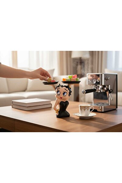 KELEBEK RÜYASI SANAT ATOLYESİ BETTY BOOP TEPSİLİ SUNUMLUK , Lokumluk ,Kahve ,...