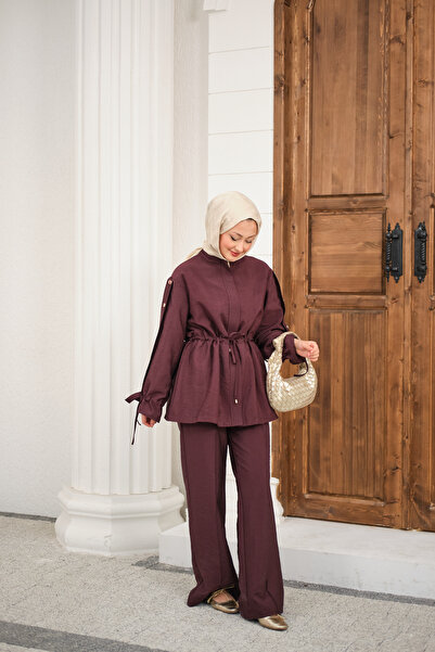 LOCCO Women's Adjustable Waist Cupra Double Set Claret Red