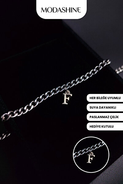 ModaShineShop Letter F Stainless Steel Bracelet – Adjustable Letter Bracelet ...