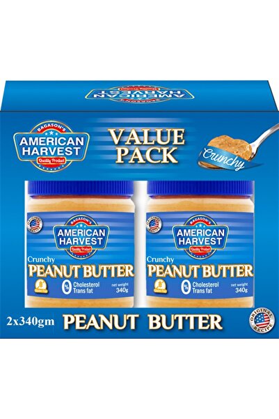 American Harvest زبدة الفول السوداني الكلاسيكية المقرمشة، عبوة من قطعتين، وزن...