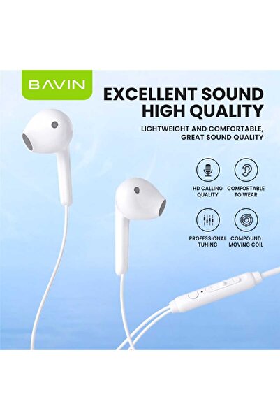 Bavin سماعات أذن سلكية عالية الدقة HX871 صوت نقي وصوت ستيريو مع ميكروفون عالي...